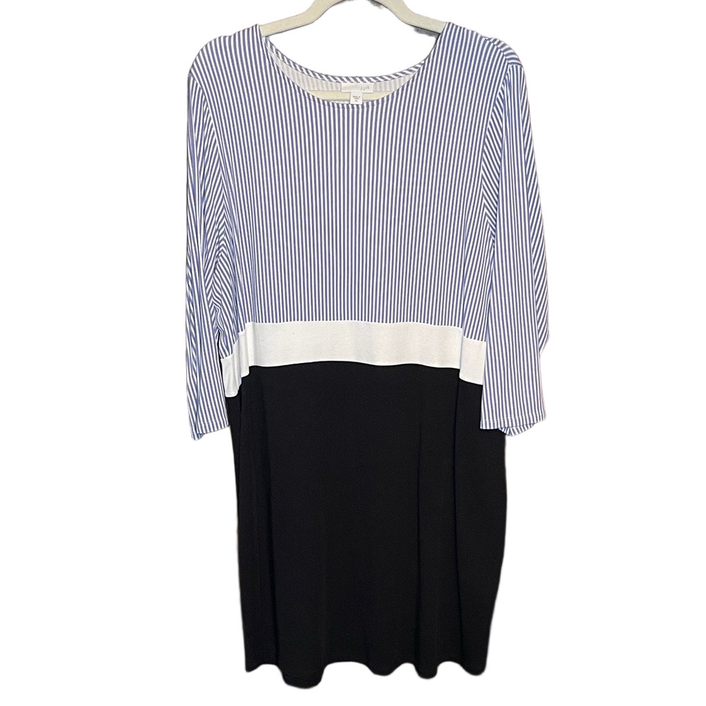 J. Jill Navy and White Colorblock Dress Size XL